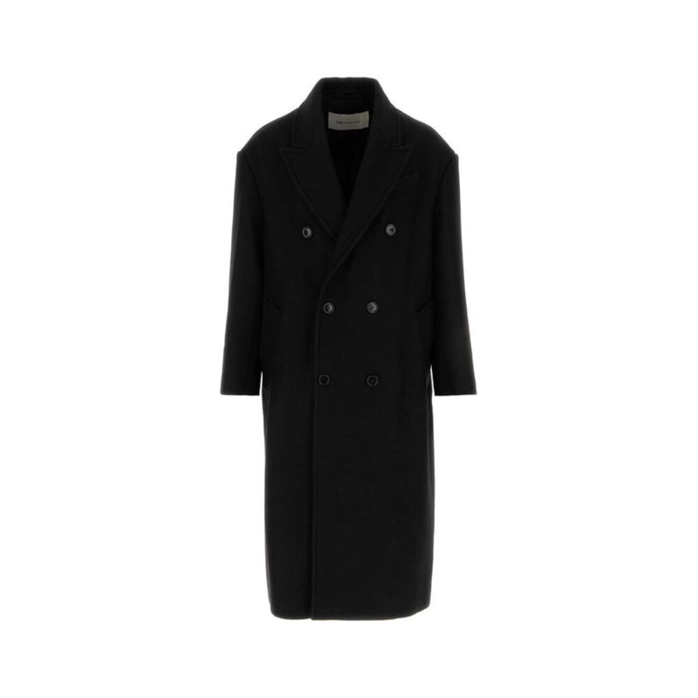 Ami Men Black Wool Coat